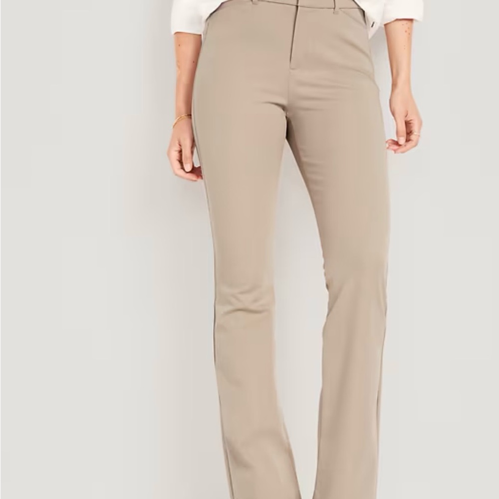 OLD NAVY High-Waisted Pixie Flare Pants Mocha Taffy Size 12 NWOT